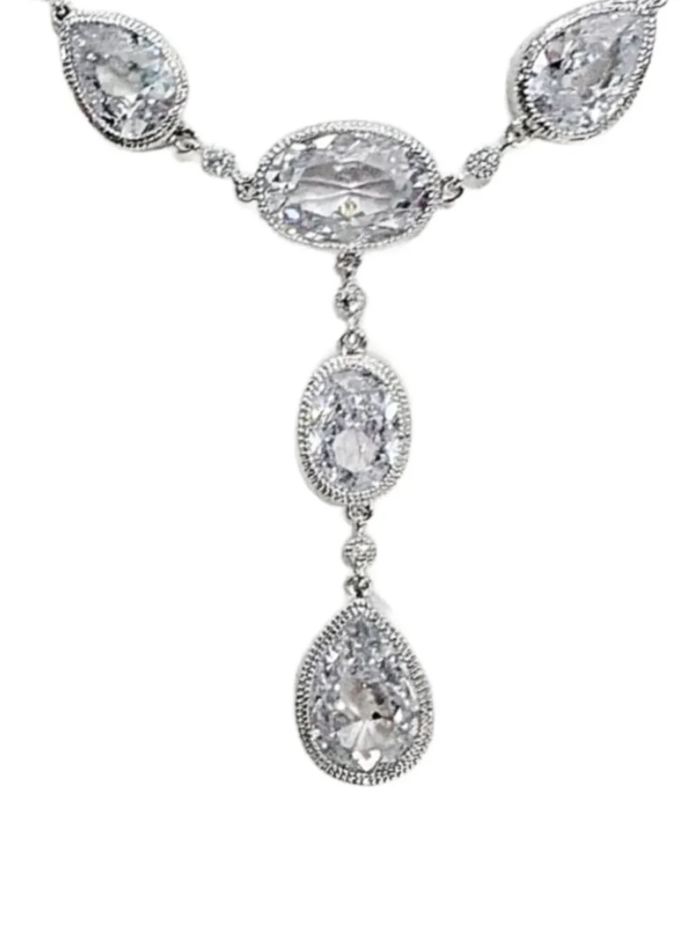 Park Lane “Vegas” Necklace Crystal Drop Statement Necklace Silver Tone Glam NWT
